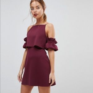 NWT ASOS Ruffle Sleeve Mini Dress